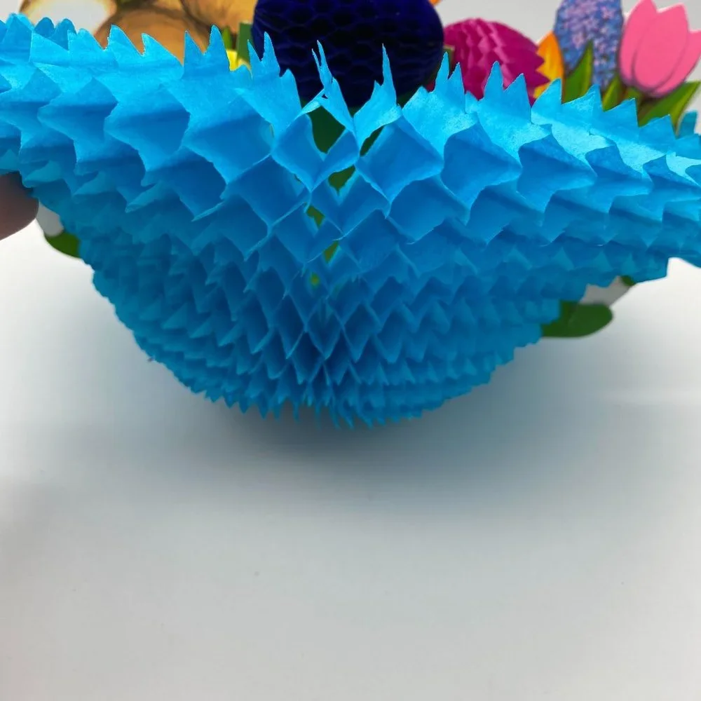 Vintage Beistle Bunny Nest honeycomb art tissue table center piece Easter‎